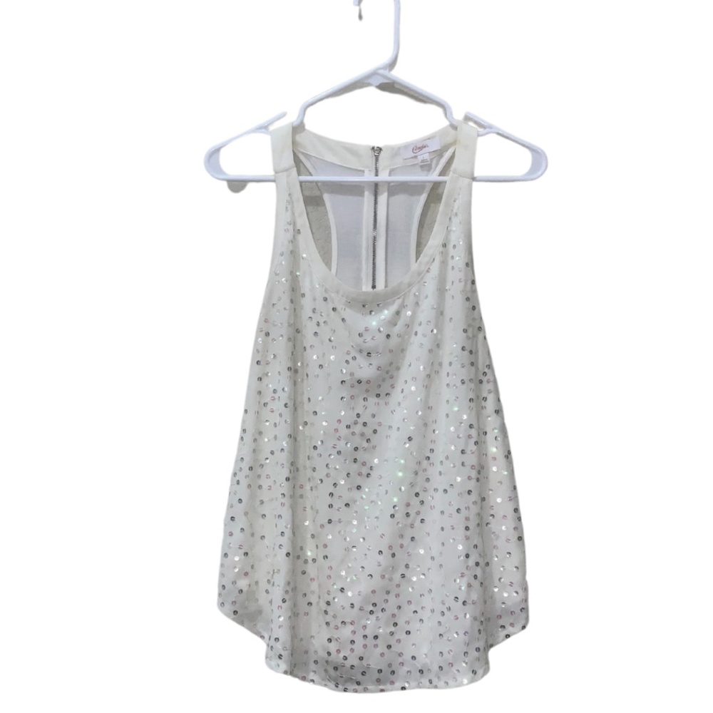 Candie’s white Sequin Tank Top